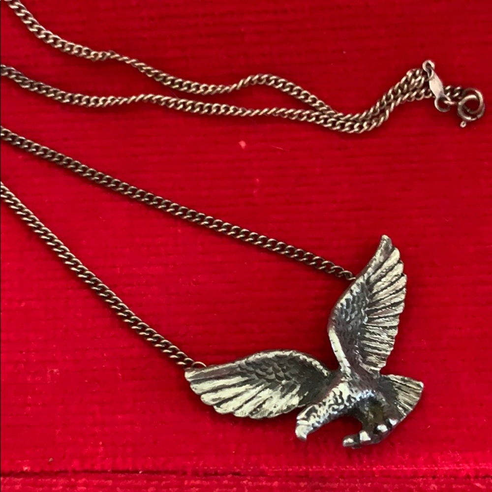 Vintage Pewter eagle on a 925 chain
